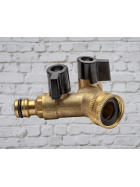 Messing Klick Y-Verbindungsstecker mit Absperrung