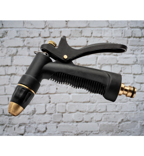 Messing Klick Profi Gartenspritze schwarz