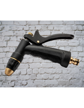 Messing Klick Profi Gartenspritze schwarz