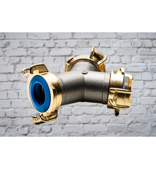 Edelstahl Y-Verteiler 1" mit Geka Plus Trinkwasserkupplungen